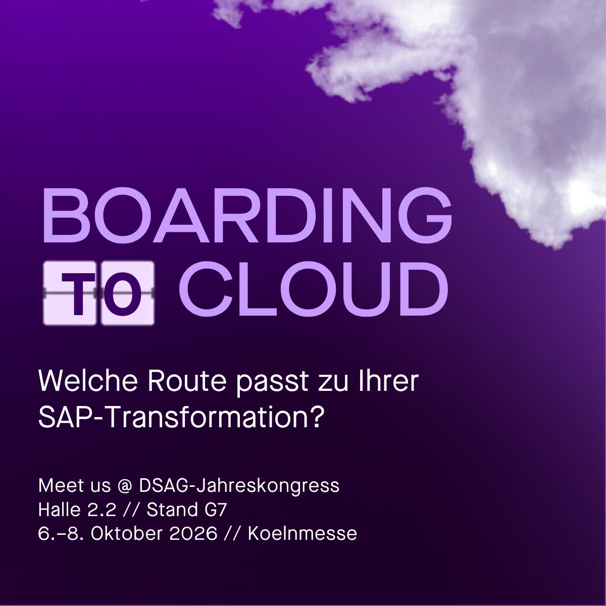AllforOneGroup's tweet photo. Boarding to Cloud ✈️ Public, Private oder Two-Tier? Beim #DSAG-Jahreskongress zeigen wir passende #SAP-Transformationswege, Praxis-Insights und unser neues Paket für den Weg von #ECC in die #PublicCloud.
6.–8. Okt. Koelnmesse // Meet us at Gate G7: Halle 2.2, Stand G7 #DSAGJK https://t.co/H2EvjFSEzA
