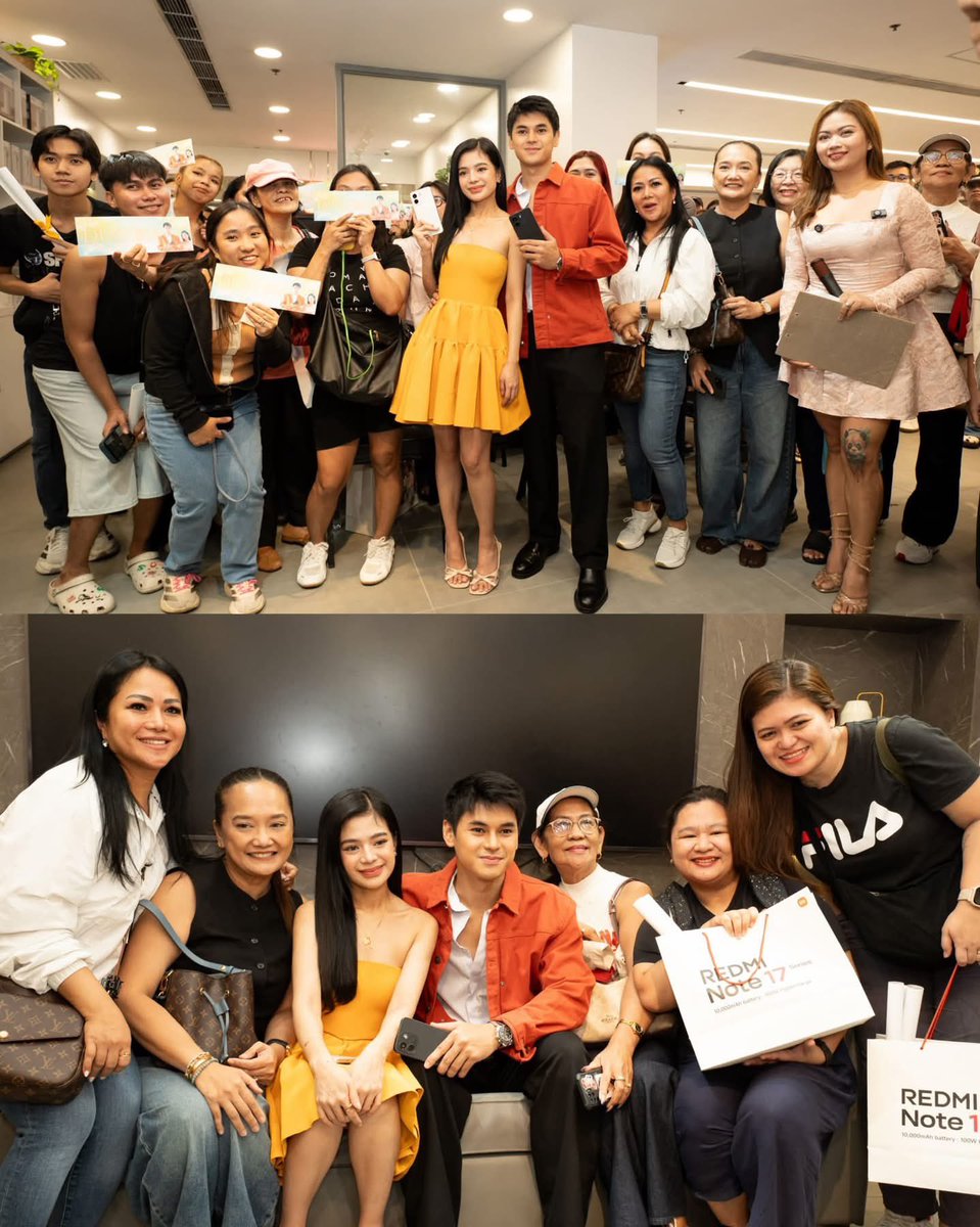 Sparkle_GMA's tweet photo. Making the First Day Sale extra special ✨ Dustin Yu and Bianca De Vera joined the first #REDMINote17Series buyers at the Xiaomi Philippines store in SM Megamall for a day of fun, photos, and celebration ❤️

#DustinYu https://t.co/VrOO7NNUM7