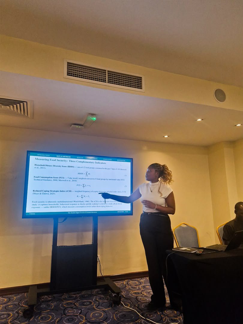 unimaecon's tweet photo. Ms. Amanda Chatata, Teaching Assistant in the Department of Economics, participated in the 8th African Conference of Agricultural Economists (ACAE8), held from 22–25 September 2026 in Nairobi, Kenya.
#ACAE8 #DoE #SLEG #UNIMA
@Gowokani11 @HappyKayuni https://t.co/rCyNzT1j1U