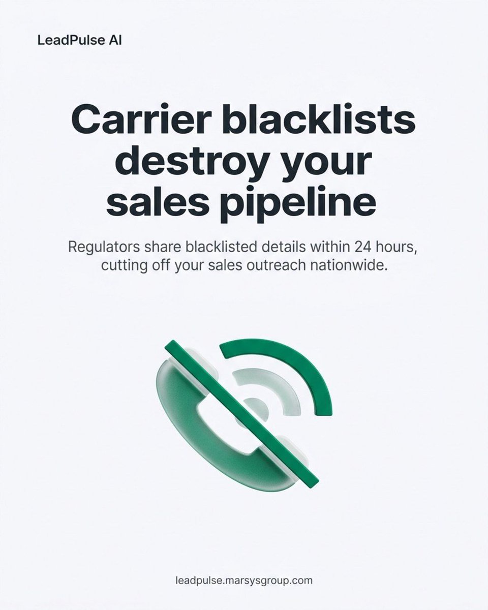 marsysgroup's tweet photo. 15 days barred from outgoing calls is TRAI's new penalty for spam.

Stop cold calling. LeadPulse AI qualifies inbound WhatsApp leads on budget, intent, and timeline, pushing hot buyers to your phone.

https://t.co/1C77aIa0Nf https://t.co/vmzNcVS5sW