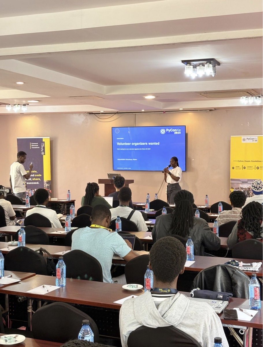SLenapunya's tweet photo. PyCon Kenya 2026 is LIVE! π°πͺ
Day 1 is happening now at Ngong Hills Hotel bringing the Python community together to learn, connect, and build. π
Weβre ready. Are you? π
#PyConKE #PyConKenya #Python https://t.co/XqGpTHaJSn
