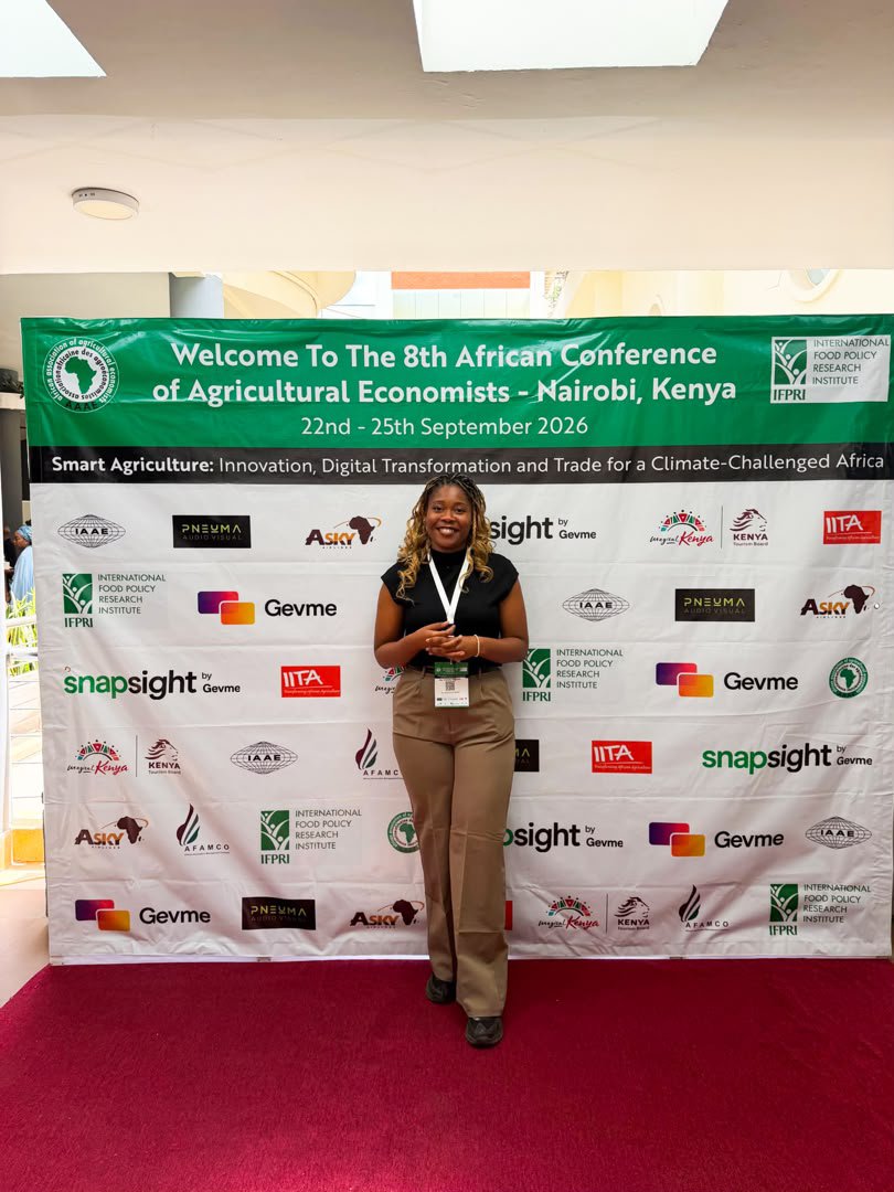 unimaecon's tweet photo. Ms. Amanda Chatata, Teaching Assistant in the Department of Economics, participated in the 8th African Conference of Agricultural Economists (ACAE8), held from 22–25 September 2026 in Nairobi, Kenya.
#ACAE8 #DoE #SLEG #UNIMA
@Gowokani11 @HappyKayuni https://t.co/rCyNzT1j1U