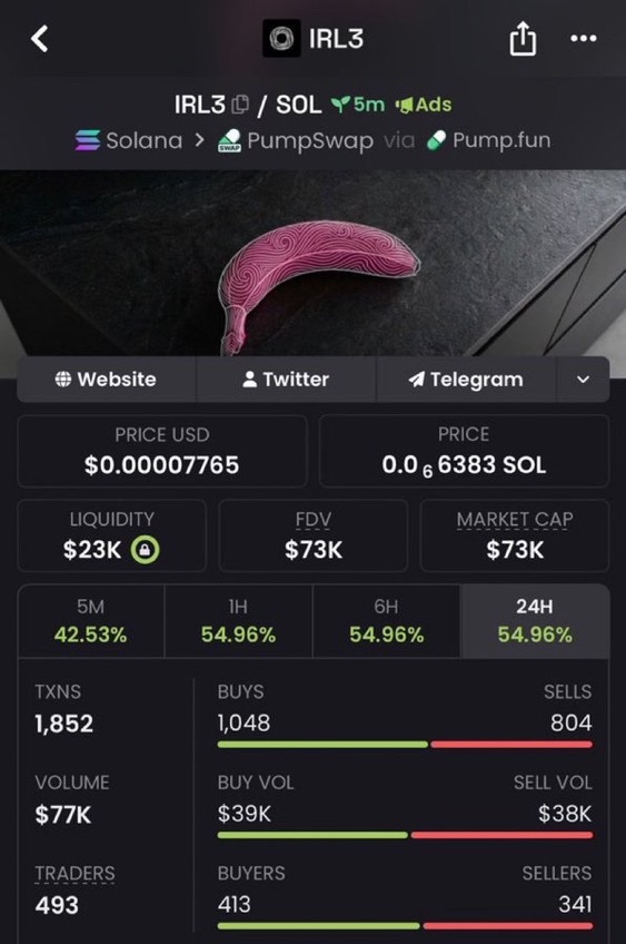 DogeWhaled0ud's tweet photo. 9x from my call $IRL3

5hpck3FaHXqhQnL4RwwdaNQFeBka6CpoVBxT1dWupump

#USA #DonBelle #Solana #memecoin

To Join dm >> https://t.co/qGpEfmx34x https://t.co/Sjnaipalw4
