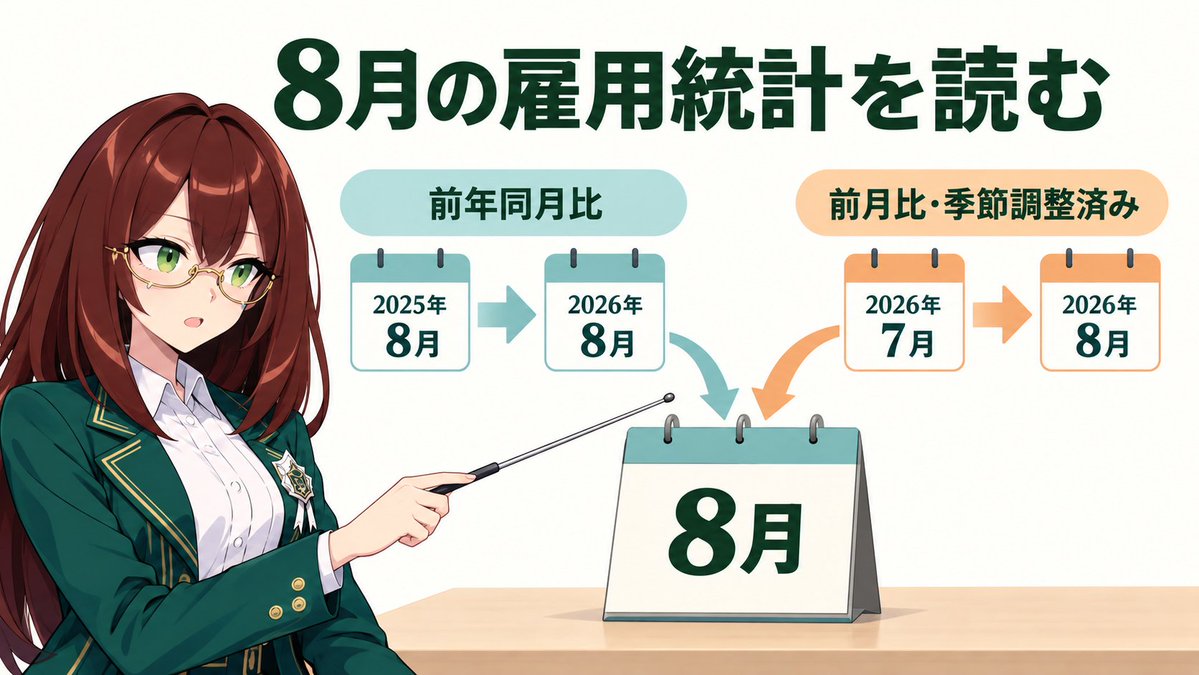 sobaotome's tweet photo. 📊 8月の労働力調査（10/2公表）
就業者は前年より14万人増
その中の「雇用者」は39万人増

一方で、自営業主・家族従業者は23万人減ってるよ
就業者に誰が含まれるのか、せらが図で説明したよ🔎
https://t.co/LimCA8ZEXx https://t.co/8b5FN4ChCV