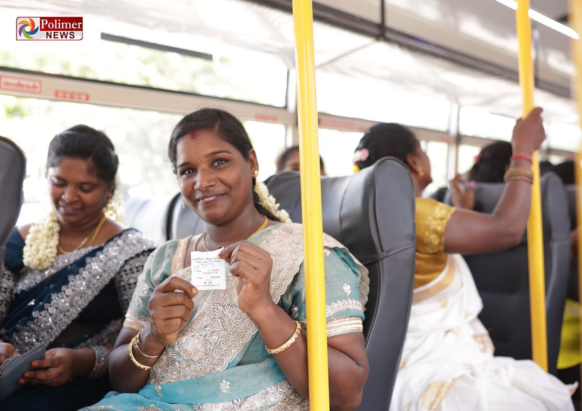 polimernews's tweet photo. #JUSTIN || மகளிருக்கு கட்டணமில்லா டிக்கெட் கொடுத்து வெற்றிப் பயணம் திட்டத்தை தொடங்கி வைத்தார் முதலமைச்சர் விஜய் | #TNNews | #Chennai | #CMJosephVijay | #VetriPayanamThittam | #TNGovt | #GirlsFreeBus | #PolimerNews https://t.co/tq0mcAYsk2