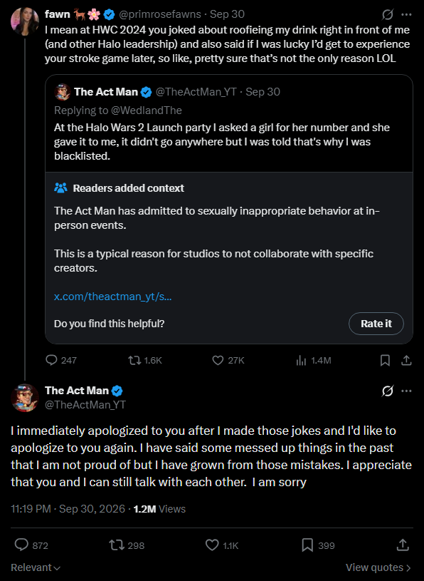 MizusPuddle's tweet photo. The party of "mean jokes are illegal" once again upset when the rules they made come back to bite them in the ass.

On a side note, this would totally be a valid reason to get blacklisted. Its one thing to joke around with your buddies, its another to go to a company event and do it with a stranger.