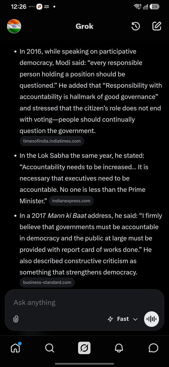 S_D_kishor's tweet photo. @NationPower1 OSF funding for sure 😂😂. *Those who hold power should be held accountable for their actions* what is wrong here. We are improving democratical society learn to accept feeback and ideas. Blind hatered just beacuse you dont like Annamalai anna is pure hogwash. PFA ref of Modi ji. https://t.co/mbcBzLJJFU