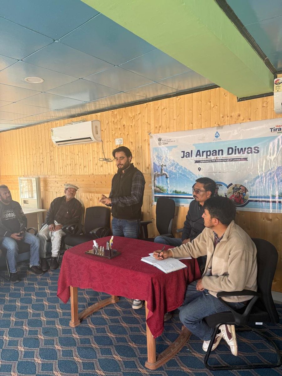 jjmkargil's tweet photo. Today, #JalArpanDiwas was observed at Ranbirpura, Drass, under JJM. An MoU was signed between PHED and VWSC members, reaffirming community ownership, responsibility and sustainable management of the water supply system. #JJMReformUtsav 
@jaljeevan_ @kksoan @ashokkmeena https://t.co/Yc1RM2Z3PV