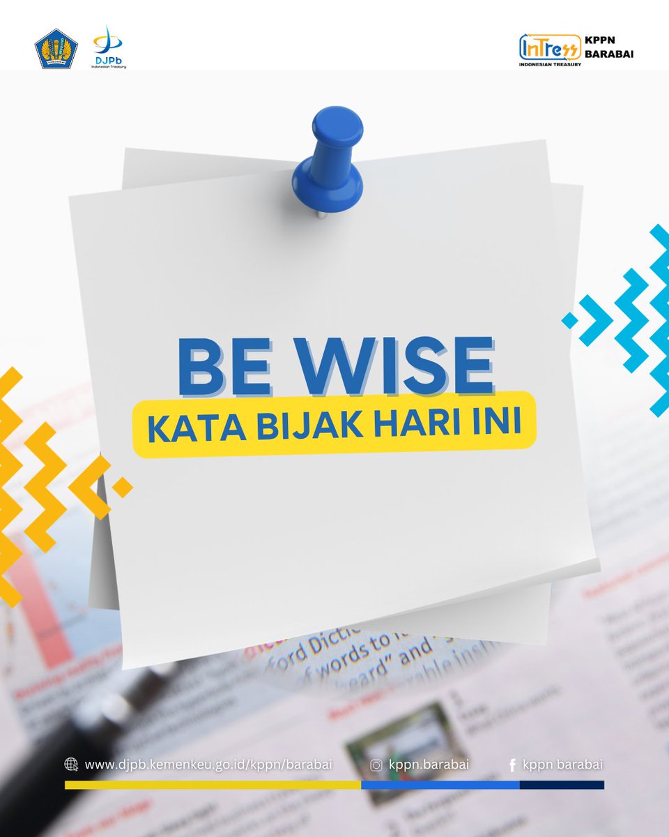 kppnbarabai's tweet photo. Be Wise

Integritas adalah harga diri, kejujuran adalah kekayaan. Mulai dari jujur pada diri sendiri, keluarga, dan negeri. Karena kejujuran adalah awal dari kebahagiaan bersama, dan tidak ada kemajuan tanpa integritas. Semangat jaga integritas, kakawanan110! 💙 https://t.co/KqD1fIbhbS