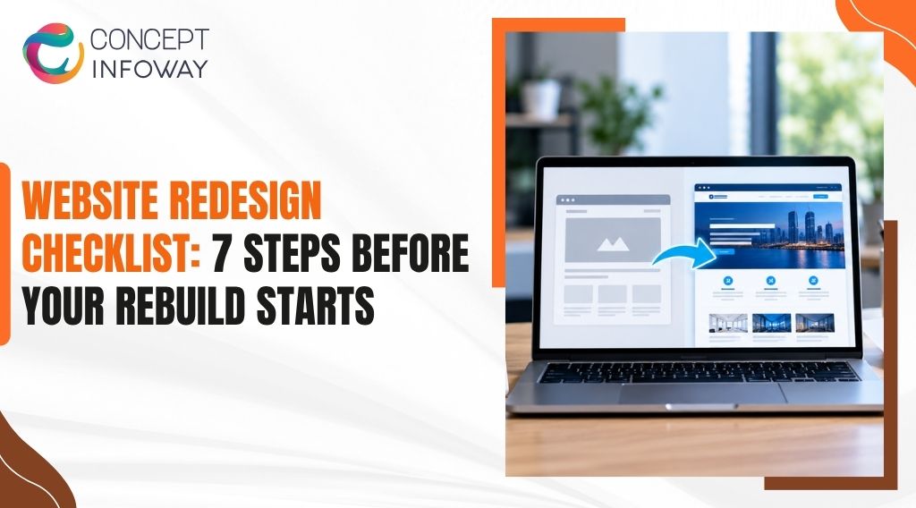 ConceptInfoway's tweet photo. A website redesign is about more than a fresh look. SEO, performance, mobile responsiveness, and testing all matter. Check out this guide before starting your next website redesign.

https://t.co/RLeOkEDSgK

#WebsiteRedesign #WebDesign #SEO #conceptinfoway https://t.co/lI8d8xJ9yZ