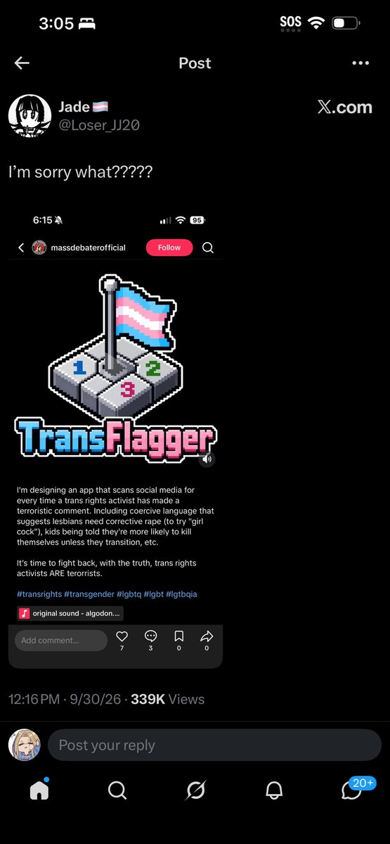 MadamSavvy's tweet photo. You fucks made a website to track vtubers and streamers who played a global best seller game because the author of the IP of the game said men cant be women. 

You fucks piss yourselves and turn violent and scream and break down when people dont give into delusions.

You threaten suicide at being called what you are. 

You lot are at a 50% attempt rate. 

The most aggressive cunts on the app for artists to deal with all have your dumbfuckistanian cotton candy flag. 

I wouldnt be shocked if this dude is vibe coding it. 

And more people will be inspired by it. 

The hell did you animals think would happen? You had years to self police and not be extremist retards.