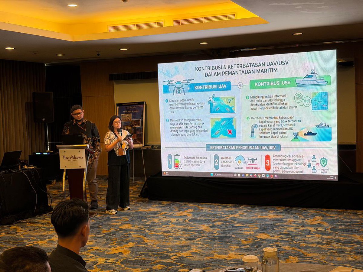 UNODC_BMB's tweet photo. @UNODC_BMB, with support from 🇬🇧 @FCDOGovUK, held specialised training and a national consultation in Surabaya, bringing together 🇮🇩 maritime law enforcement agencies to explore UAVs, USVs and integrated surveillance to strengthen maritime security and inter-agency cooperation. https://t.co/H01kdz1cZh