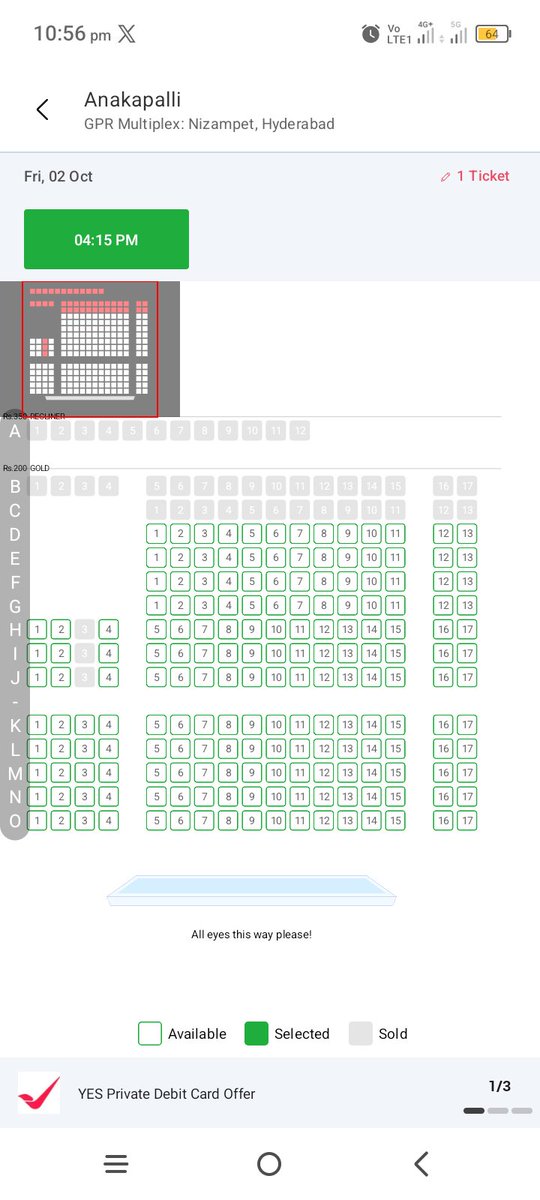 Warrior_78622's tweet photo. @Kkdtalkies Long time Follower @Kkdtalkies 🙌

1 Tckt Expected Anna 👍 ✅

Hyderabad Location 📍 ✅ ✅ ✅

ASIAN GPR MULTIPLEX Nizampet. 1 Tckt Expected 👍

#AnakapalliWaveInTheatres https://t.co/YobStrXseU