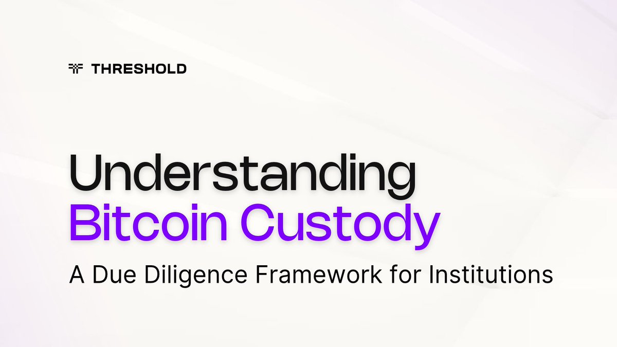 TheTNetwork's tweet photo. A six-category diligence framework helps institutions understand how Bitcoin custody works with Threshold (and tBTC). This becomes increasingly important as Bitcoin moves deeper into institutional financial structures. Read it here: https://t.co/9oKctVbWev https://t.co/Kf7rSBWoQf