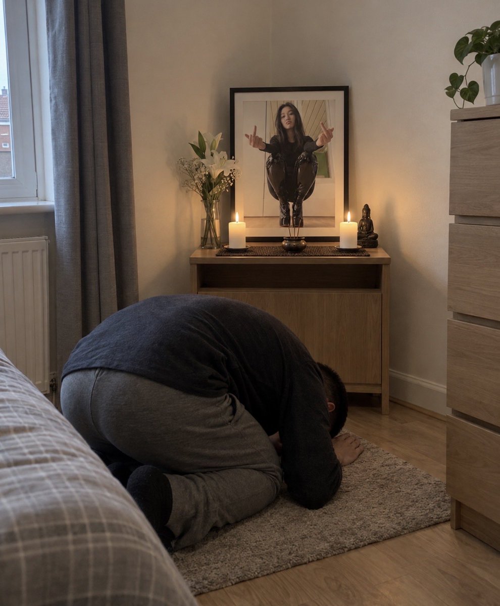 PraySumire's tweet photo. A real devotee does not just follow @godsumire online

They build her a physical altar at home and return to it every day

Would you? https://t.co/LoY0g9v2k0