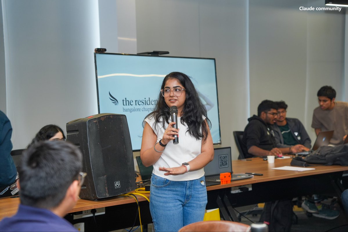 NimishaChanda's tweet photo. last saturday, we at @residencyBLR supported the Claude Opus Build Day with @knowShubhangi and @anakinHQ 

the room was over capacity. we had close to 2000 people sign up for the event. 

83 projects had come in on day 1, across three tracks - delight, breakthrough and everyday.
and for the first time, i saw a pet hackathon happening.

what people built in a single day was far ahead of anything i saw at hackathons until last year.

> someone turned one photo of a pet into a 3D cartoon and eventually a game.
> someone made research papers into interactive diagrams.
> a team built a tool that designs an entire data centre in your browser. overload a rack, and you can watch the cooling reroute live.
> there was a medicinal chemistry copilot that suggests new molecule edits, and even a tool that reads all your open tabs and tells you which ones to close.

the best builds were niche problems solved by people actually facing them. gotta do more of these for the builders cohort @residencyBLR 

thanks to everyone who joined in and built with us, had a really good time.