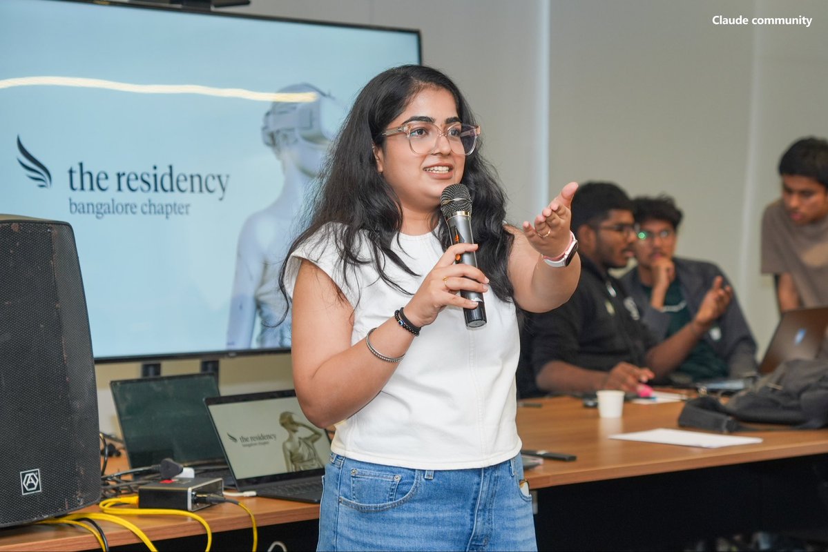 NimishaChanda's tweet photo. last saturday, we at @residencyBLR supported the Claude Opus Build Day with @knowShubhangi and @anakinHQ 

the room was over capacity. we had close to 2000 people sign up for the event. 

83 projects had come in on day 1, across three tracks - delight, breakthrough and everyday.
and for the first time, i saw a pet hackathon happening.

what people built in a single day was far ahead of anything i saw at hackathons until last year.

> someone turned one photo of a pet into a 3D cartoon and eventually a game.
> someone made research papers into interactive diagrams.
> a team built a tool that designs an entire data centre in your browser. overload a rack, and you can watch the cooling reroute live.
> there was a medicinal chemistry copilot that suggests new molecule edits, and even a tool that reads all your open tabs and tells you which ones to close.

the best builds were niche problems solved by people actually facing them. gotta do more of these for the builders cohort @residencyBLR 

thanks to everyone who joined in and built with us, had a really good time.