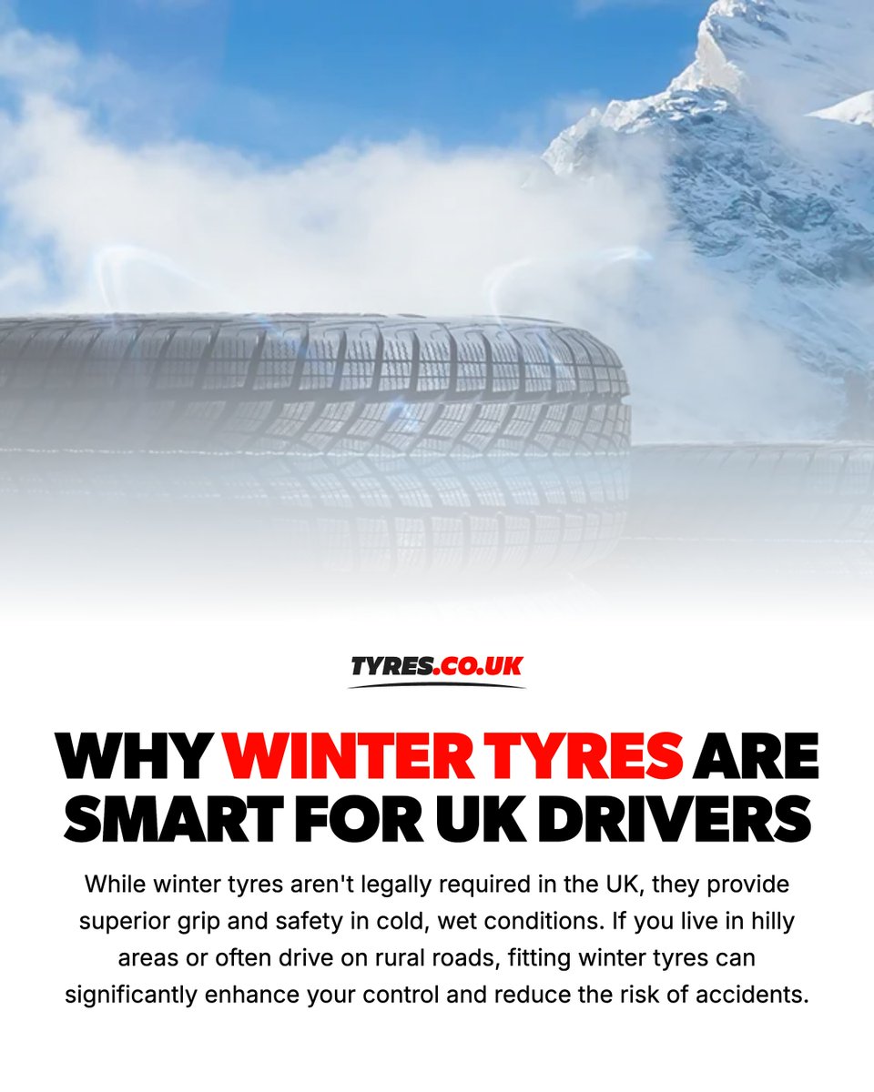 tyresukofficial's tweet photo. Winter tyres aren’t a legal requirement in the UK, but they can enhance road safety in colder conditions 🌨️

If you live in hilly areas or face icy roads, consider fitting them for better grip and control with https://t.co/mkn3ffyc5W.

Discover more at https://t.co/sRXa0zEZK6 https://t.co/7qeBlHjvWp