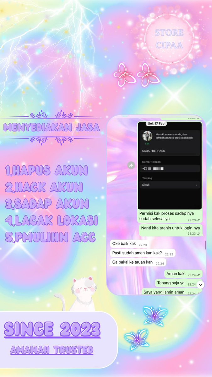 bimraen's tweet photo. JASA PEMULIHAN AKUN / HAPUS AKUN SOSMED RESMI

• JASA LACAK LOKASI
• PULIHKAN CHAT WA LAMA
• SADAP WA/IG
• LACAK HP HILANG BY NO HP / IMEI
• JASA UNSUS AKUN/UNSUSPEND
• JASA HACK/BALIKIN AKUN EMAIL,IG,WA,TWITER/X, FB,TIKTOK,LINE, LAINNYA 

FAST PROSES &amp;  WA DI BIO
#zonauang https://t.co/AQXMzuX970