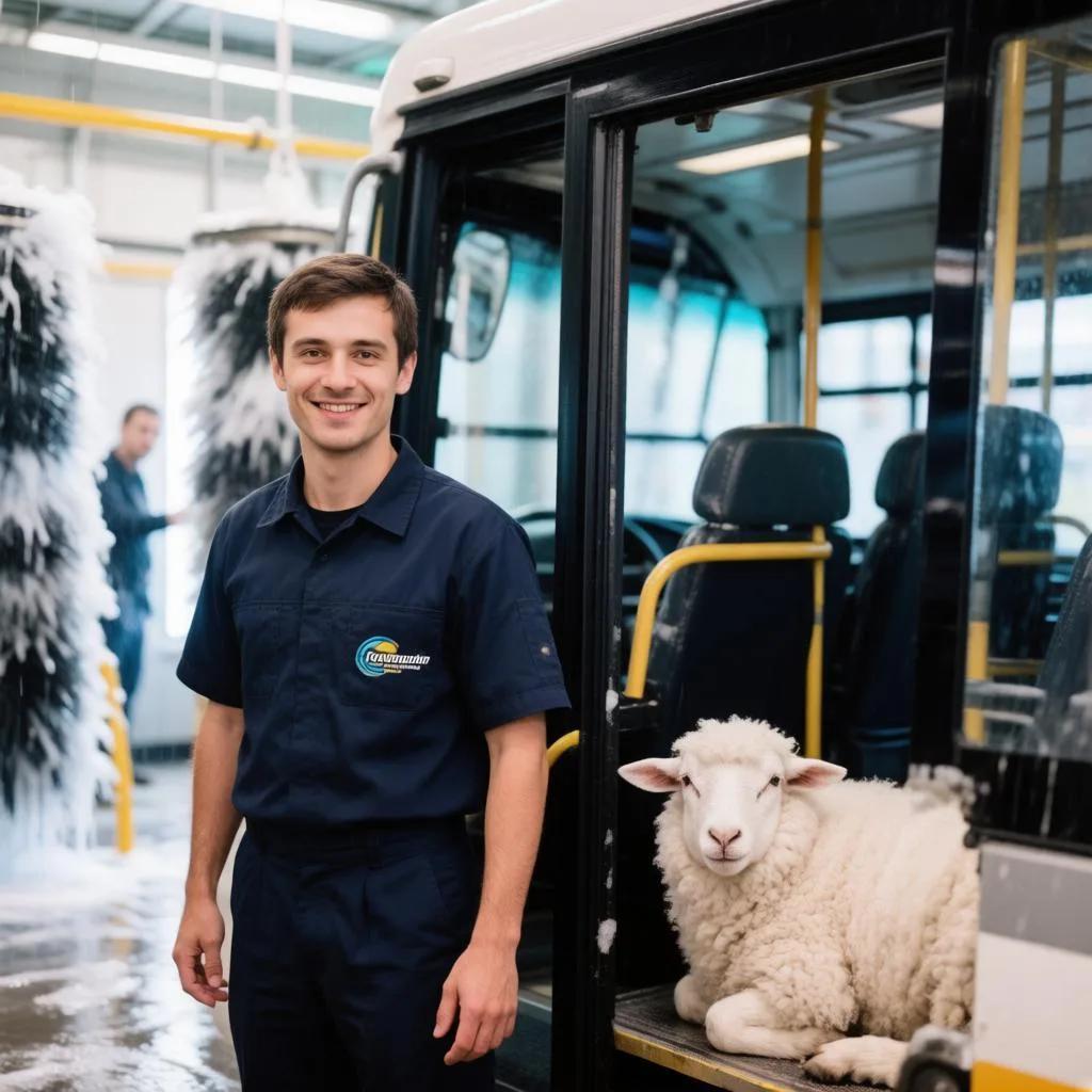 lisa17wp6's tweet photo. ⚡️Ein ausgebüxtes Schaf ist in Lüdinghausen (Münsterland) einfach in einen Linienbus eingestiegen – und hat es sich zwischen den Sitzen gemütlich gemacht. Der Bus aber stand schon in der Waschanlage. Also ist die Polizei kurzerhand mitgefahren – als persönliche Schaf-Begleitung. https://t.co/KPqPh2SZfa