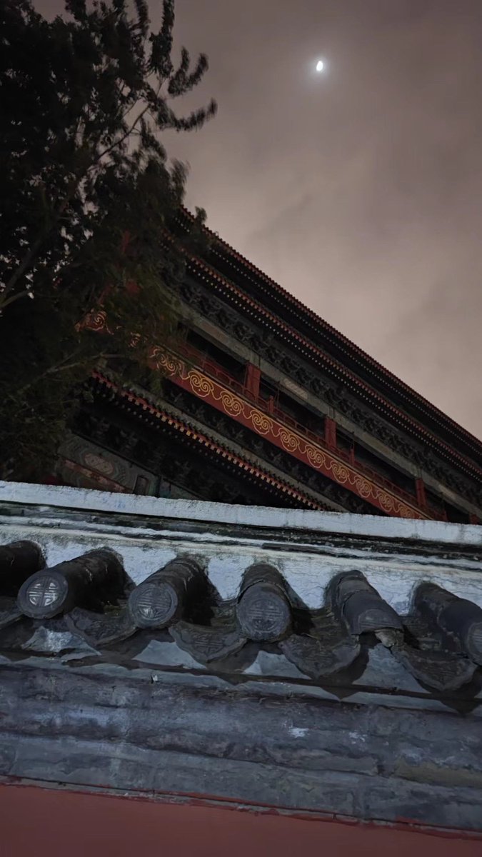 akif_fik's tweet photo. In the palace’s solemn corridor, the lunar eclipse dims the light as court attendants arrange the ceremonial meals for the honored posthumous title ceremony. https://t.co/wiOR4VOyLR