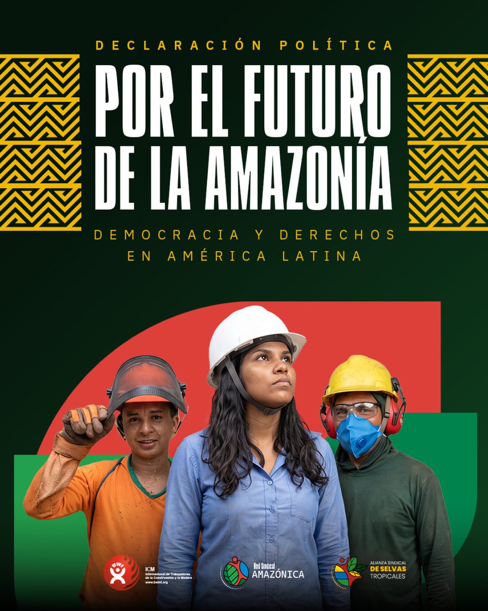 BWIglobal's tweet photo. 🌳 Amazonian unions back Lula! 🌳

Ahead of Brazil's elections, 40 unions from six countries signed a declaration calling for President @LulaOficial's re-election and for a Congress that stands with workers.

Full story here: https://t.co/nrDSN6p2pF✊ https://t.co/Zm76R2z1Ja
