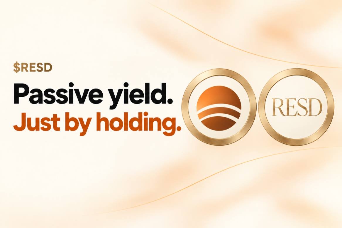 Reisafi's tweet photo. Hold $RESD. Get your share of Reisa’s revenues.

A stablecoin with native yield powered by trading, lending and activity across the ecosystem.

No staking. No vault deposit. Earn simply by holding. https://t.co/TEp3Ua2Ogo