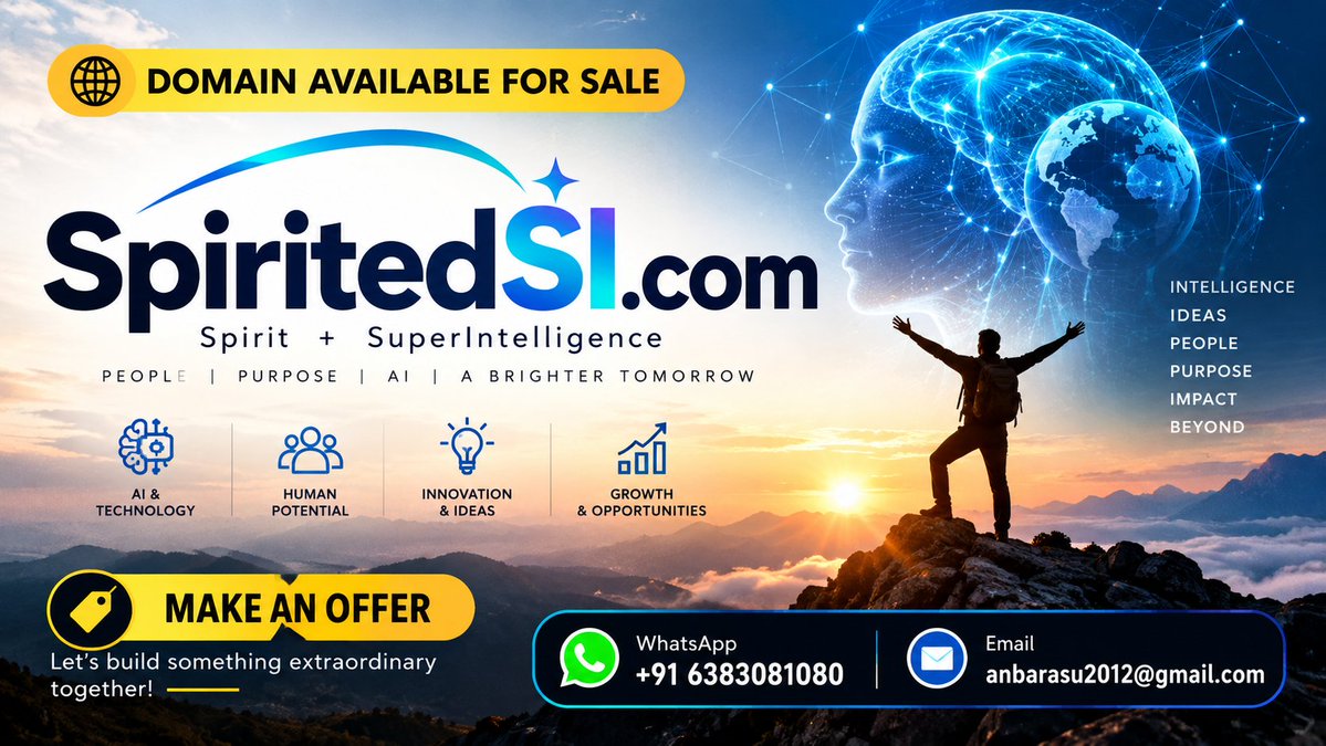 domainarry's tweet photo. #DomainForSale #DomainsForSale #DomainName #PremiumDomain #BrandableDomain #DomainInvestor #DomainInvesting #DomainSales #BuyDomains #SellDomains #DomainMarketplace #DigitalAssets #BrandName #Branding #StartupBranding #BusinessName #OnlineBusiness #TechStartup #AIStartup #ArtificialIntelligence #SuperIntelligence #AI #FutureOfAI #Innovation #Technology #SpiritedSI #SpiritedSIcom #DotCom #ComDomain #MakeAnOffer #DomainAuction #DomainPortfolio #Entrepreneur #Startup #BusinessOpportunity #DigitalBrand