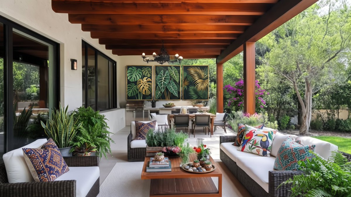 LumaHouseDesign's tweet photo. Small patio, big feeling. 🌿🏡

A beautiful Spanish-inspired veranda, warm timber, terracotta, and lush greenery create a peaceful private retreat.

Discover more inspiring homes and architecture at LumaHouse:
https://t.co/ikNc6Ewjsi https://t.co/pwV7diaOEq