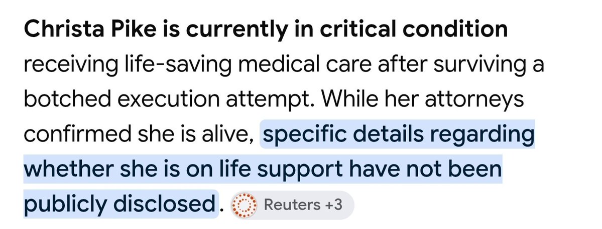 lisahawkfan's tweet photo. @charistasnell What is your source that she's been put on life suppoort? https://t.co/K4O63sGU7K