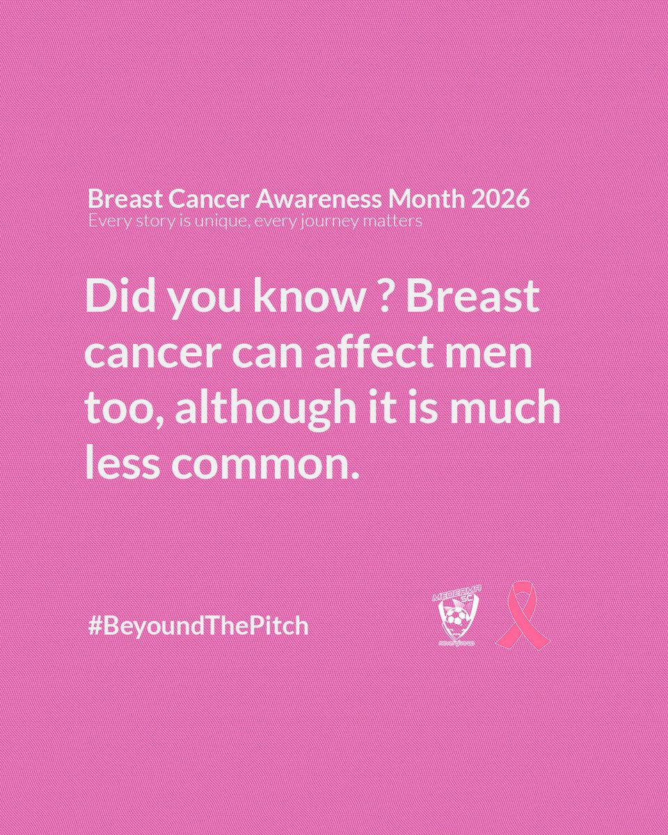 MedeamaSC's tweet photo. Approximately 0.5–1% of breast cancers occur in men.

#BeyoundThePitch #BreastCancer https://t.co/Ugy5uaXz5t