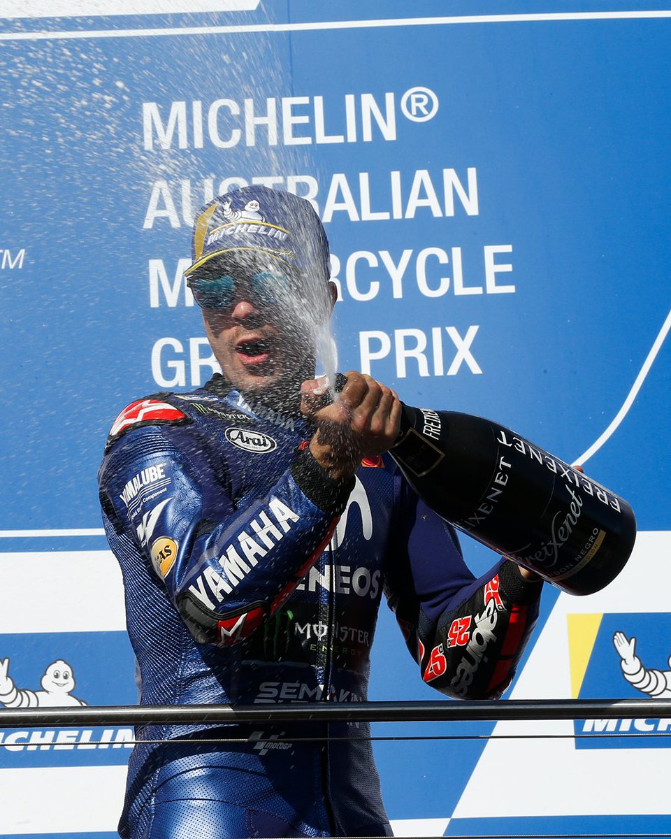 ausmotogp's tweet photo. THE LEGENDS OF PHILLIP ISLAND: Maverick Viñales 🇪🇸
[Island Wins: 2018] 🏆

Maverick Viñales delivered one of the standout rides of his MotoGP™ career at Phillip Island in 2018, storming to victory after recovering from a poor start that dropped him outside the top positions. Once he found his rhythm, the Spaniard charged through the field and pulled clear to claim a commanding win, ending Yamaha’s 25-race victory drought and securing his first MotoGP™ triumph since 2017. 

The performance cemented Phillip Island as one of Viñales’ strongest circuits and added his name to the prestigious list of Australian Motorcycle Grand Prix winners.

#AustralianGP #MotoGP