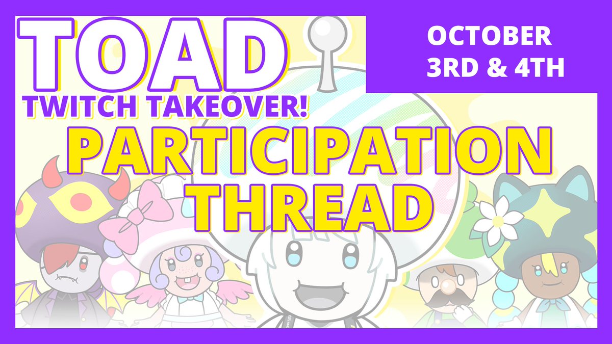 lyro_vt's tweet photo. Are you ready for the Toad Twitch Takeover starting tomorrow? 👀🍄✨

Drop your customized Toad PNG, your Twitch link &amp; your starting time in replies or quote rt! 🙏 And use #ToadTwitchTakeover 

I'll be live Sat &amp; Sun starting 2 PM CEST (GMT+2) with MK8 &amp; MKW! https://t.co/IB9cCGw66V