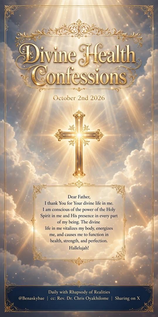 BenaskyBae's tweet photo. Divine Health Confessions
2nd October 2026 https://t.co/L0t5Exsi5W