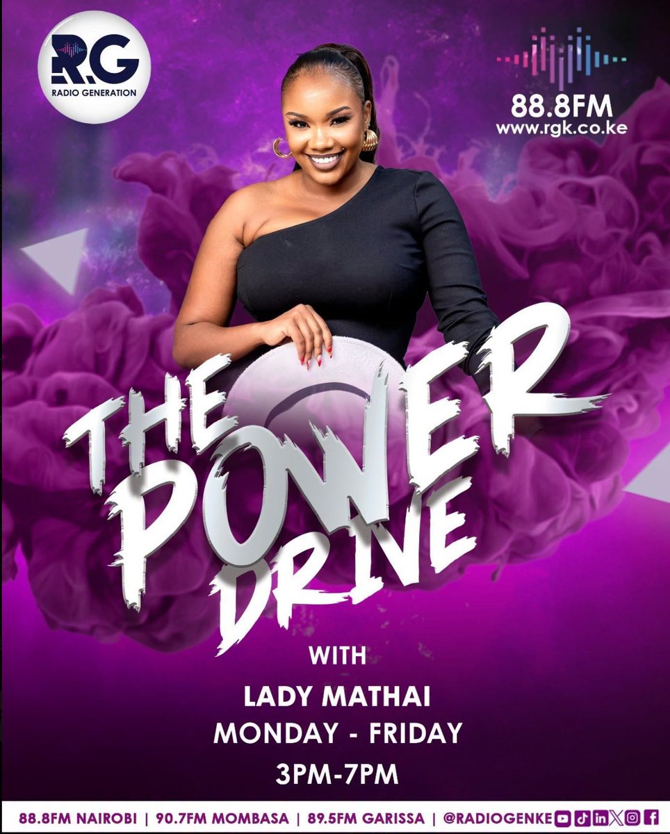 RadioGenKe's tweet photo. Friday just entered the chat! It’s #PowerWaveFriday and #ThePowerDrive show is about to turn your Friday all the way up bringing the heat, the vibes and the tracks you need to launch into the weekend!
#HomeOfHardTruths
@lady_Mathai @IamClemoh https://t.co/alxWjMKWes