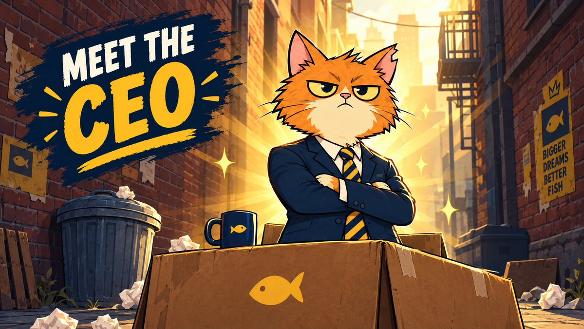 AlleyCat_Ceo's tweet photo. Meet the CEO. 🐱

Zero experience. Zero regrets. Self-declared boss of the alley, powered by one striped tie and a very serious face.

Alley Cat CEO is coming. 🐟

#AlleyCatCEO https://t.co/OtSkRyr5d9