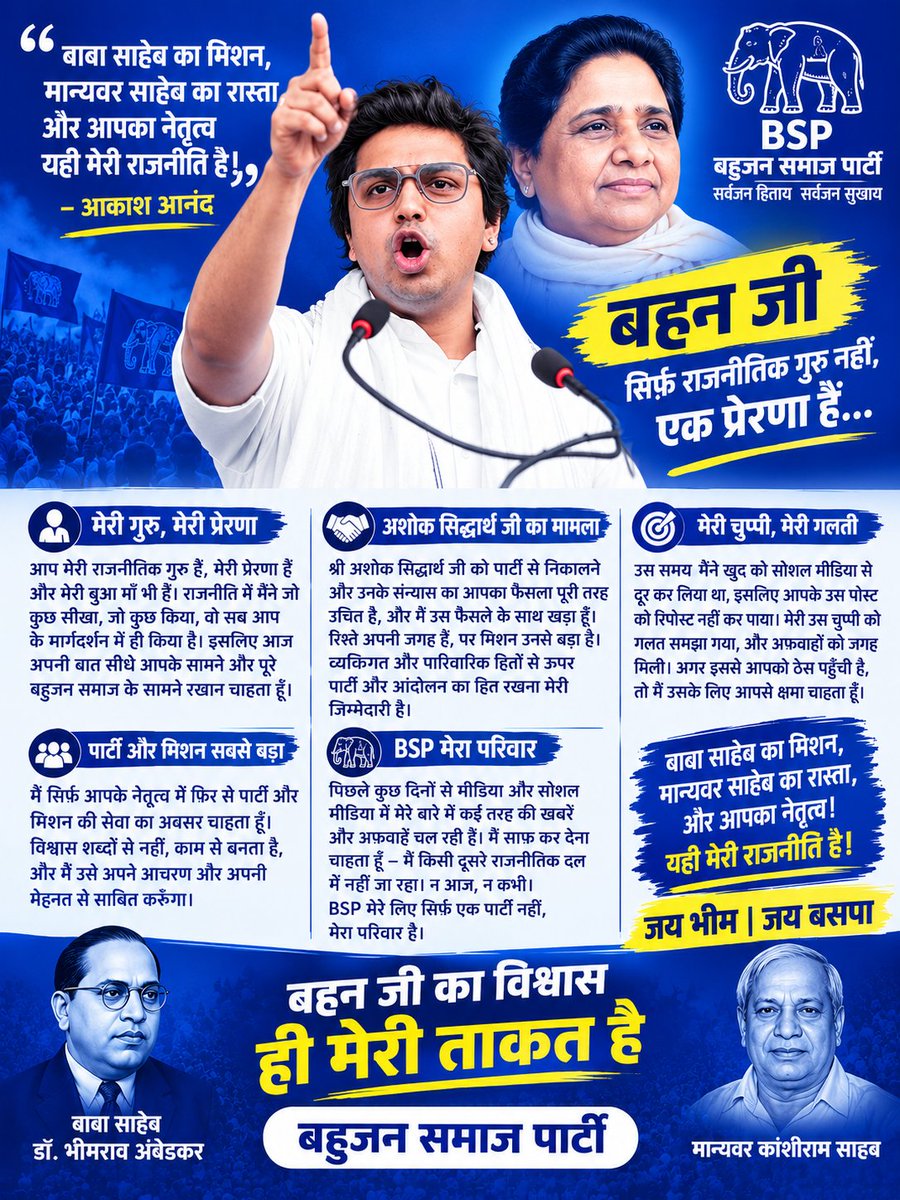 Ratneshgautam0's tweet photo. हमारा शेर @AnandAkash_BSP फिर से जबरदस्त वापसी करने वाला है। 

विरोधियों सावधान हो जाओ शेर दो कदम पीछे जाता है क्योंकि उसे शिकार को सावधानी पूर्वक दबोचना होता है... 

और जिसकी मां बहन खुद शेरनी हो उसे किसी और से शिक्षा लेने की जरूरत नहीं है यह साबित करदिया। 🔥🔥 https://t.co/yIUfy95rig