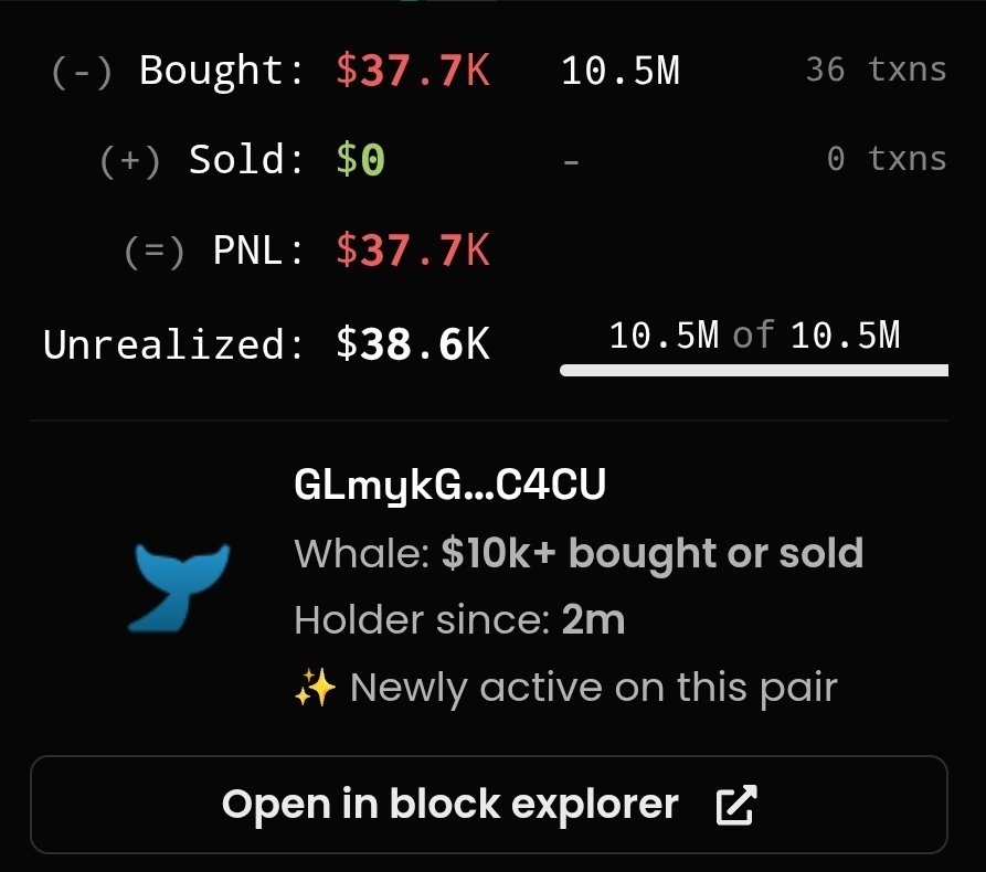pumpit_apu's tweet photo. A smart wallet aped $SI 9aqmJjCnnMQv42TXLk921ceUkN35nea2QP969n1caqjj
at 2.8M dip. This is bottomed. Sidelined anon? 🚀🔥 https://t.co/E9wix5Rjoq