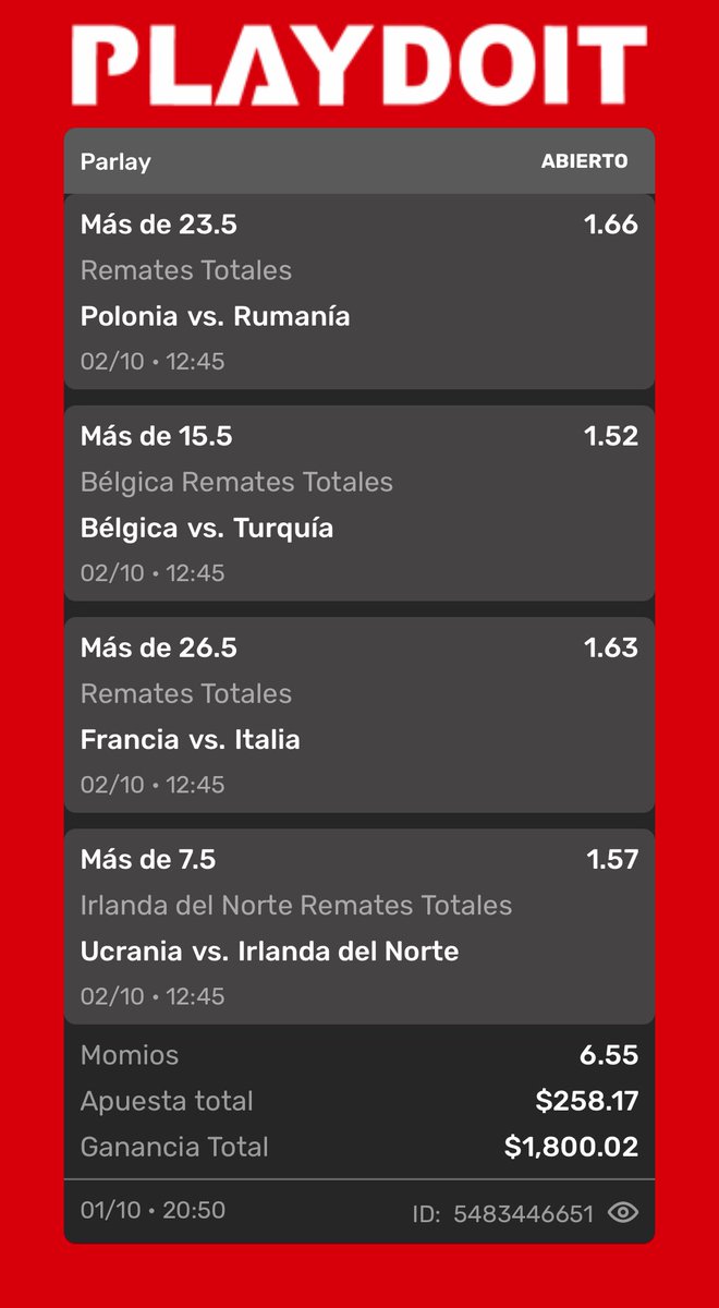 RagnarkApuestas's tweet photo. Listo ragnarks, las lineas estaban🔒 en los otros juegos, si mañana abren y veo valor, mando algo pero si no, nos vamos a ir solo con estas dos jugadas que me gustan mucho

¿Quien me sigue?🩵🔄

Parlay Ragnark 🔥 
https://t.co/iBQ7gCQg67

Parlay 🍀 
https://t.co/R4RNG6pqv4

🫡⚽️ https://t.co/6Nz6GxybLR