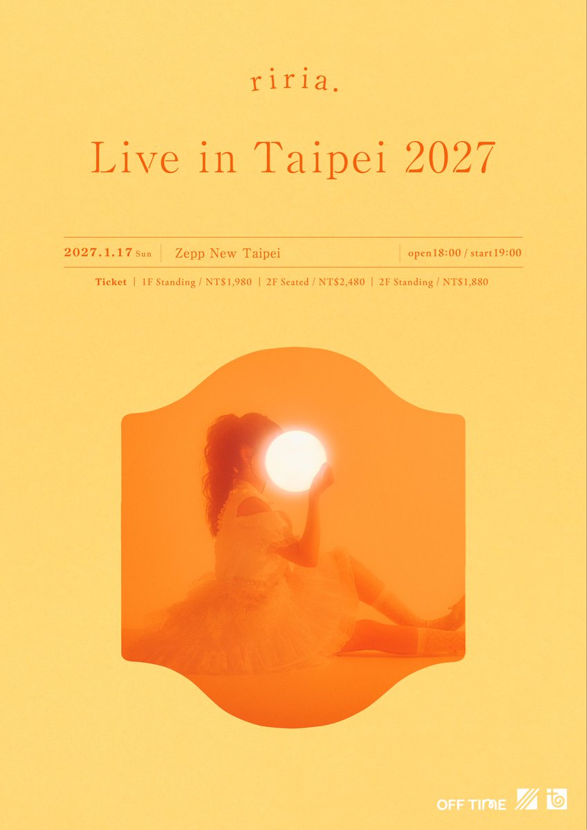 riria___0000's tweet photo. 【 お知らせ②📢 】

1年ぶり2度目の台湾単独公演が決定‼️
Zepp New Taipeiにて開催です🎤
台湾のファンの皆さんに会えるのを楽しみにしています🫧

Riria. Live in Taipei 2027 🗓️2027年1月17日 (日)
📍Zepp New Taipei 
🎫 10月6日 (火) 台湾時間12:00 発売 https://t.co/nUVVdSPHMk

(staff) https://t.co/y4Rm75h2IT