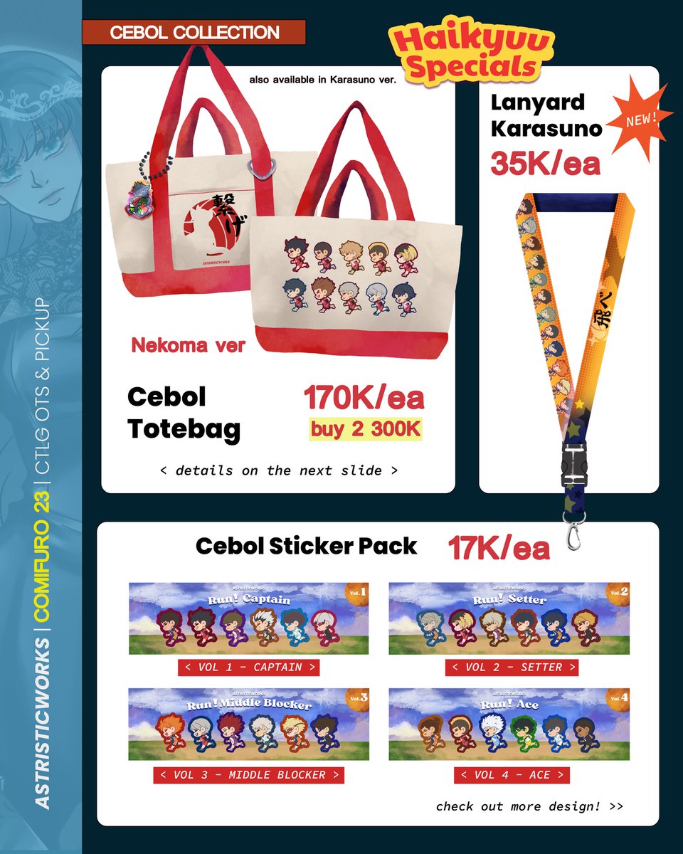 astristicworks's tweet photo. < re-shares are greatly appreciated! >

Astristicworks’ #CF23 batch 2 | OTS catalogue ✧˖°.

🗓2/10 - 10/10
📍Pickup &amp; Mail order
🔗 link below
⟡ booth : K 04-05 AB

⤷ Sakamoto Days, Gintama, One Piece, JJK, Haikyuu, TBHX, Trigun, Frieren, Tokyo Revengers, Chainsaw Man &amp; more! https://t.co/5ngRwxIYcc