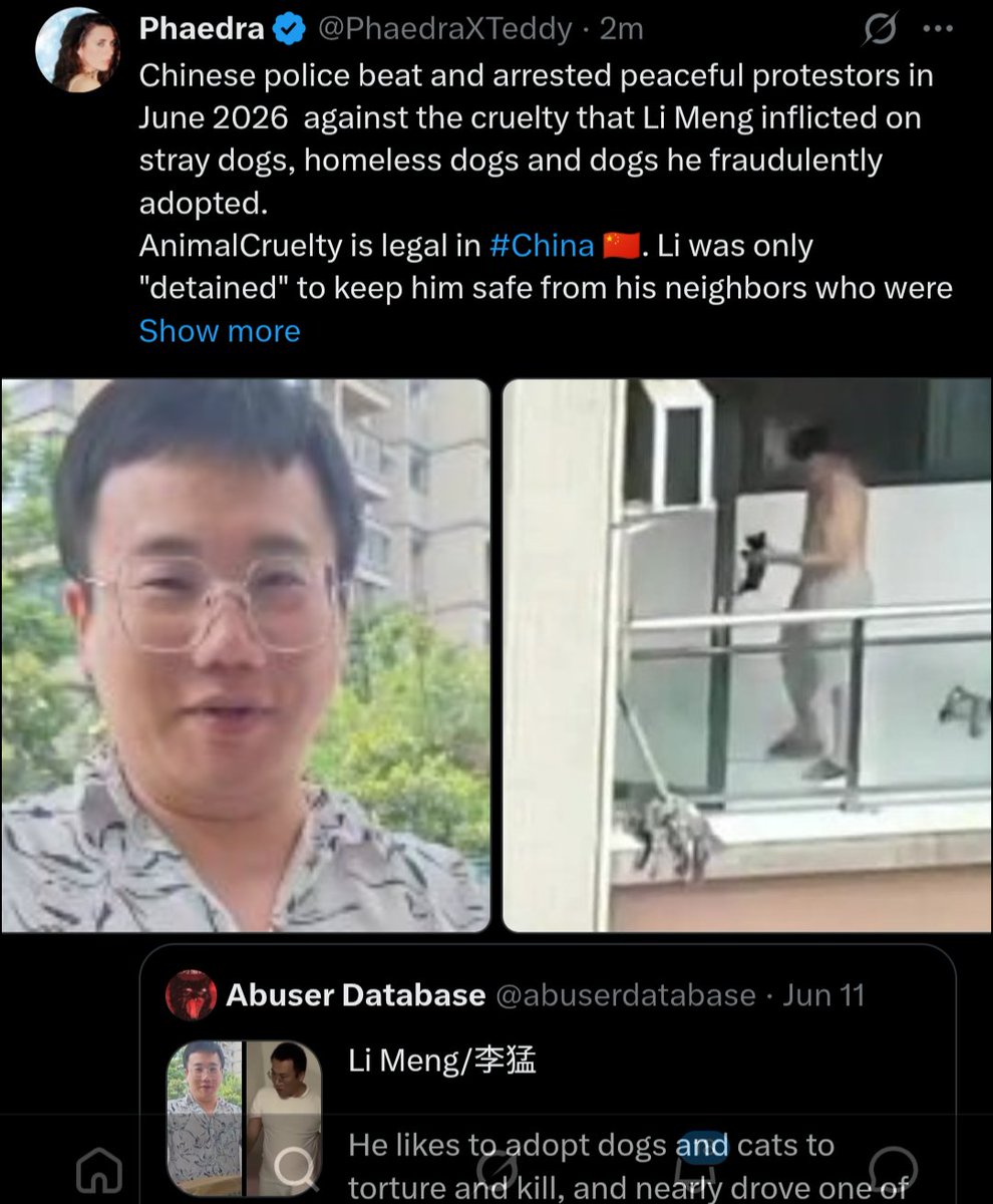 PhaedraXTeddy's tweet photo. #China hates its own animals. Chinese government teaches that animal cruelty is acceptable because it is not illegal. https://t.co/VZ8rNwV8sx