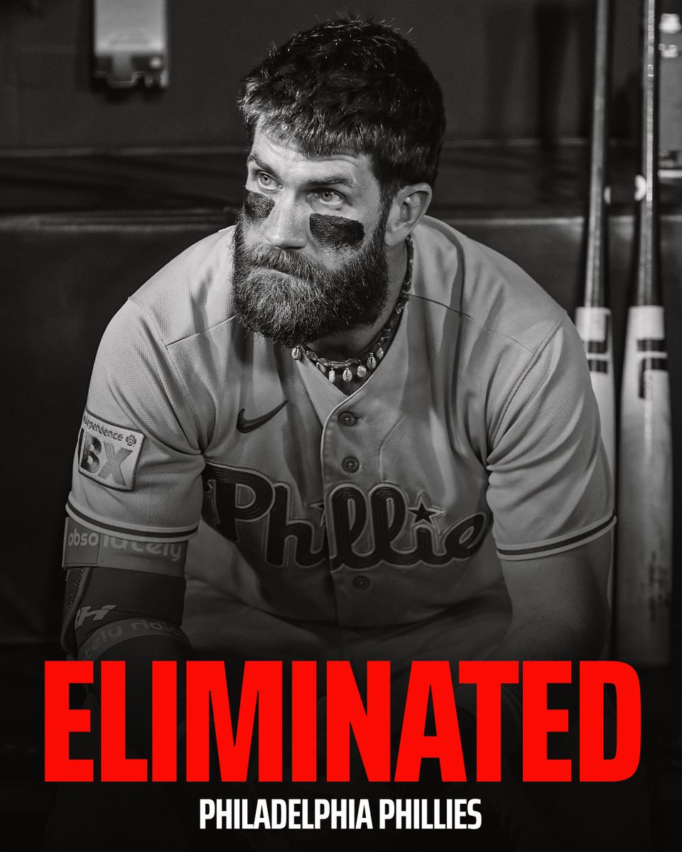 DKSports's tweet photo. Philadelphia Phillies' last 5 season results: 

2022 - Lost in World Series ❌
2023 - Lost in NLCS ❌
2024 - Lost in NLDS ❌
2025 - Lost in NLDS ❌
2026 - Lost in Wild Card Round ❌

A third straight early postseason exit. https://t.co/nvY3eXlWcH