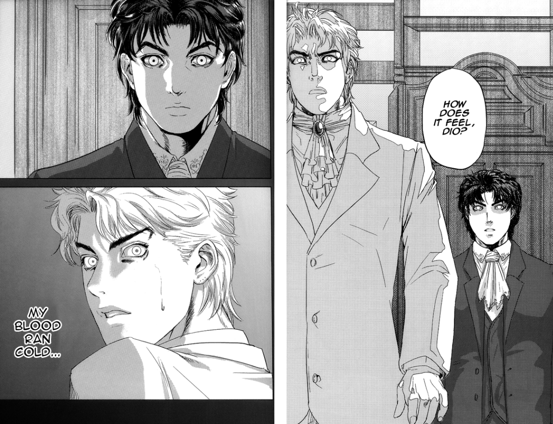 BerserkChip's tweet photo. Reminder that there's a Part 1 Doujin where Jonathan was turned into a vampire by the Mask instead of Dio and it is extremely cool, albeit short.

Part 1 Dio is one of the best characters Araki ever wrote. There was always more to him than the evil he and others saw in him. https://t.co/E5BH3EbOBx