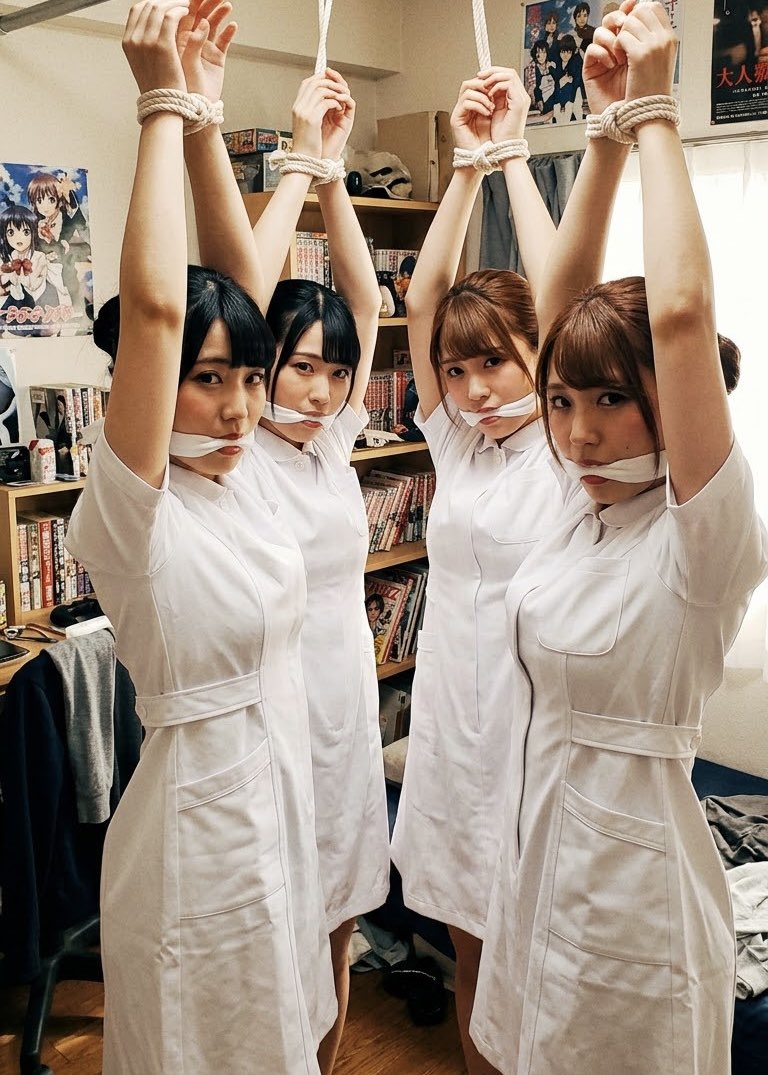 toshiro8842's tweet photo. #DID 
#猿轡
#AI生成 
古いタイプのナース服 https://t.co/Tptn2oU2C4