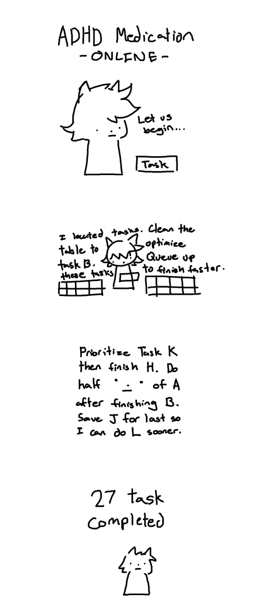 Kaips_'s tweet photo. What it's like to live with ADHD vs finally getting it medicated. https://t.co/3dBeYDBNcF