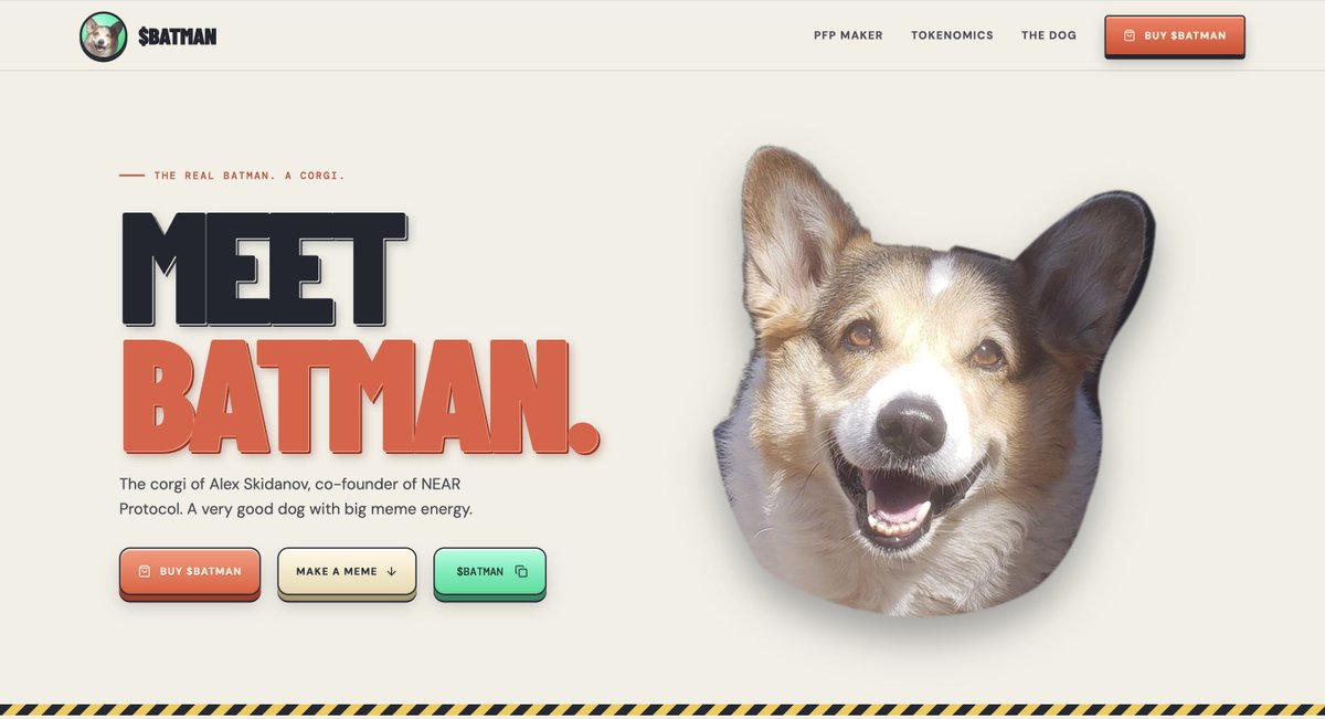 BatmanOnNear's tweet photo. @aaalex $DIARHEA has the runs. We have a corgi named Batman. 😭🦇

He’s actually NEAR co-founder Alex Skidanov’s dog. That backstory deserves a look 👀

https://t.co/pvQxQlZVGj

https://t.co/MH7s5opGar https://t.co/2i0sAv1N7X