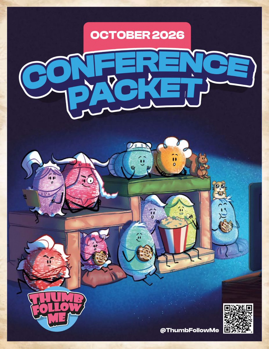 thumbfollowme's tweet photo. 🎉 GENERAL CONFERENCE IS THIS WEEKEND, thumby friends! 🎉

Our FREE October 2026 Conference Packet is here! Print it at home, grab some snacks, and help your kids listen for the prophet's words all weekend long. 📺✏️

👉 Download it free: 

https://t.co/gng2Lh4T67 https://t.co/ojCp06vqKq