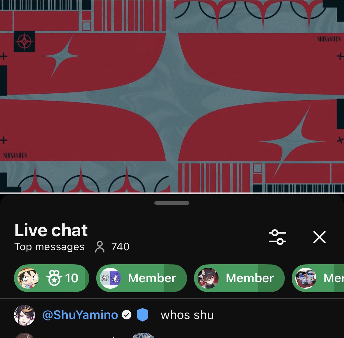 nien8n's tweet photo. shu in the chat lmfao https://t.co/SJc1HNavQd