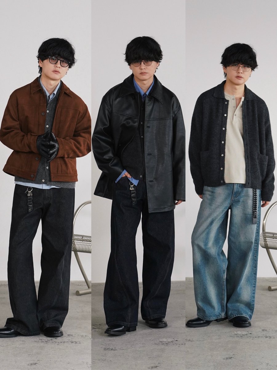 genji_official_'s tweet photo. WYM 26AW WINTER 1st COLLECTION 本日お昼12時にリリース開始しました！

今回は、この冬に必��なものが一式揃うラインナップをご用意しています。
WYM初のカーコートに、同じくWYM初のブーツとスマホタッチ可能なレザーグローブ、去年即完したモヘヤ混のニットカーデや新色が加わったVネックまで…
足元から手元まで、WYMで冬のスタイリングが完成します🤝

実際のスタイリングも各商品ページに載せているので、ぜひコーデの参考にしてください！
